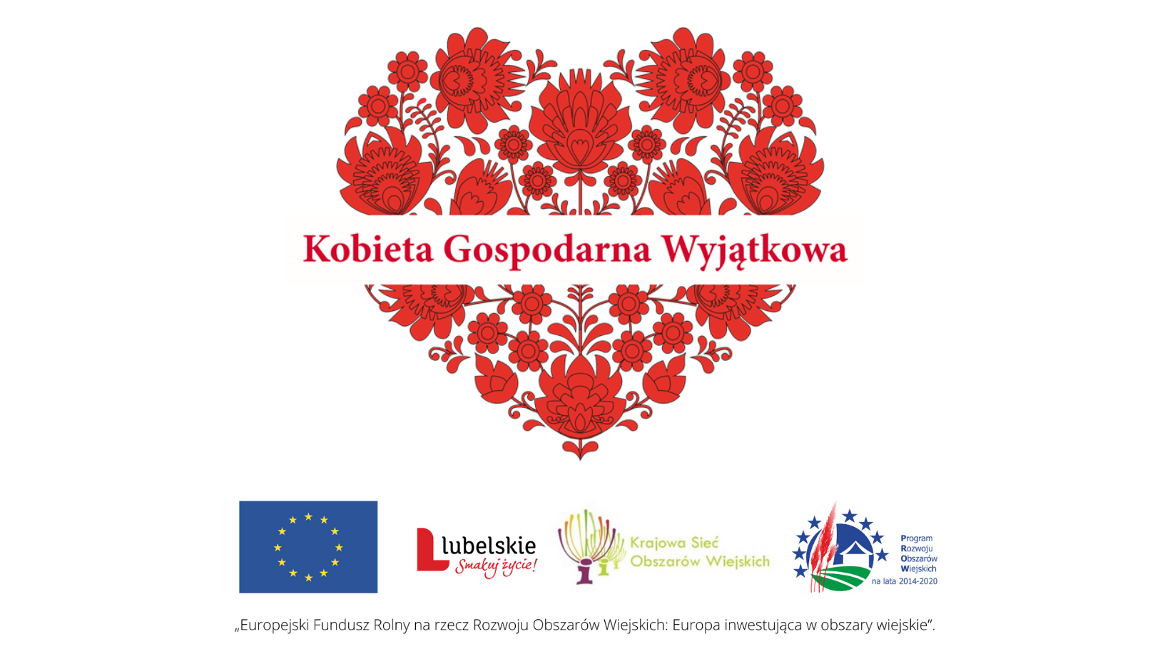 kobieta czerwona z logotypami